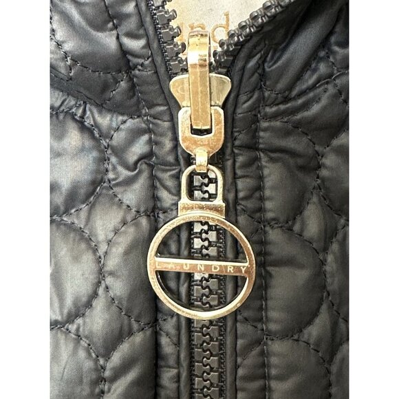 Laundry by Shelli Segal Ws Small Jacket Navy Lightweight Full Zip Quilted Hooded - Picture 5 of 14